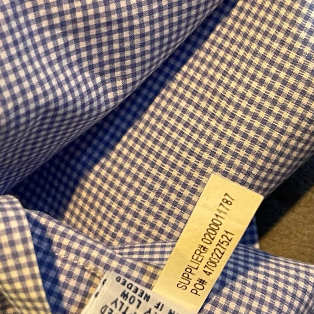 Polo Ralph Lauren button up shirt mens size 15 32-33 white/blue pre-owned‎ cond.